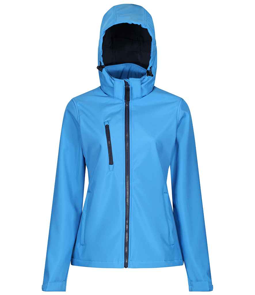 Regatta Professional RG636 French Blue/Navy Front - Soft Shell Ready to be Embroidered and Printed by Custard Workwear - Cheap Personalised and Customised Workwear in Nottinghamshire, Derbyshire and Leicestershire