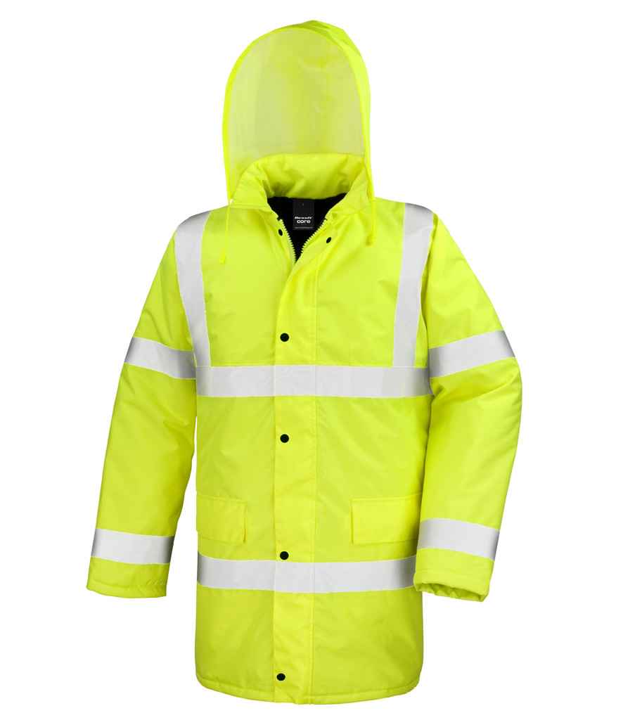 Result RS218 Fluorescent Yellow Front - Ready to be Embroidered and Printed by Custard Workwear - Cheap Personalised and Customised Workwear in Nottinghamshire, Derbyshire and Leicestershire