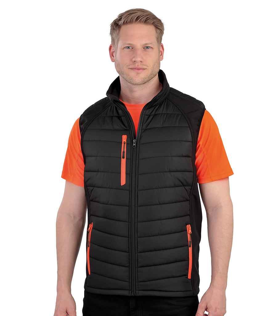 Result RS238 Black/Orange Model -  Ready to be Embroidered and Printed by Custard Workwear - Cheap Personalised and Customised Workwear in Nottinghamshire, Derbyshire and Leicestershire