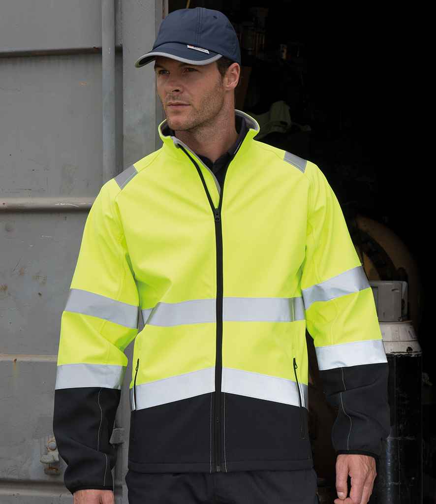 Result RS450 Fluorescent Yellow/Black Model - Ready to be Embroidered and Printed by Custard Workwear - Cheap Personalised and Customised Workwear in Nottinghamshire, Derbyshire and Leicestershire