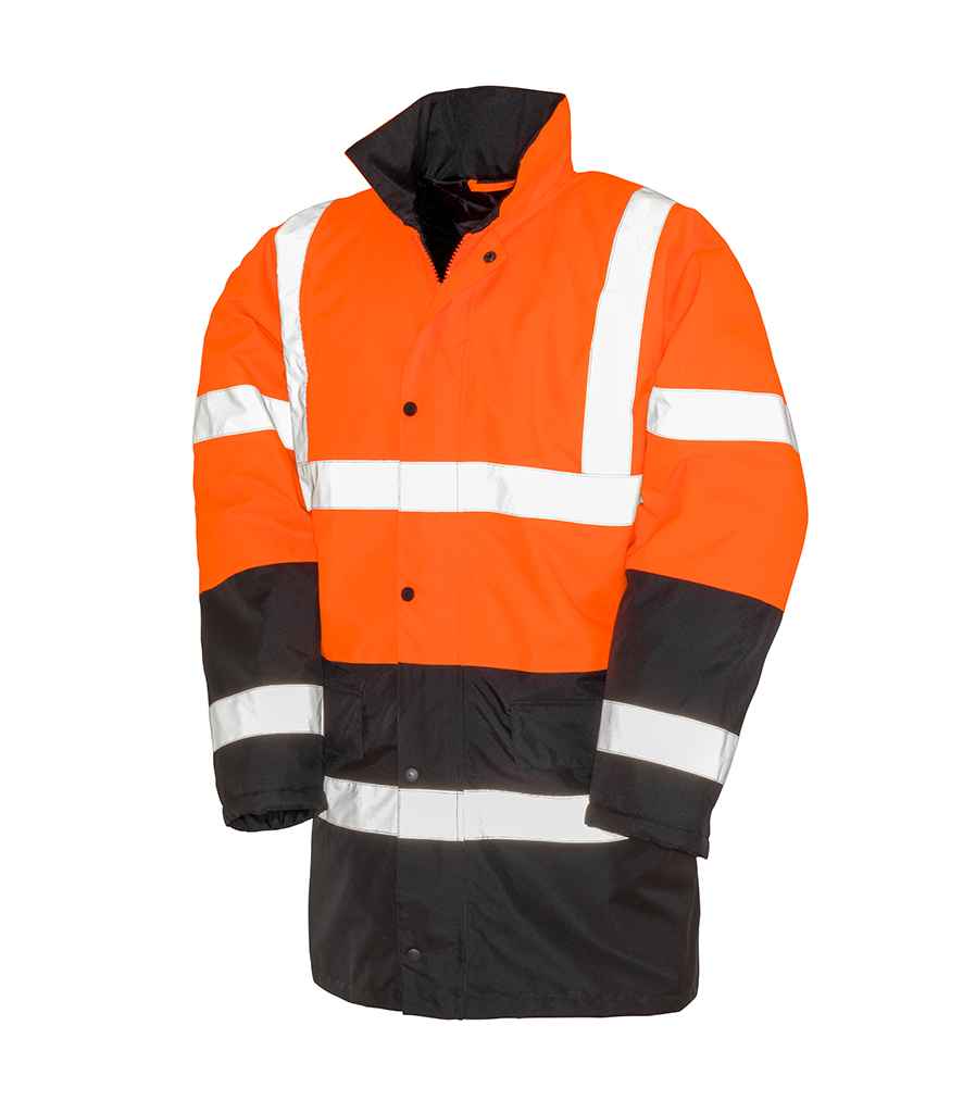 Result RS452 Fluorescent Orange/Black Front - Ready to be Embroidered and Printed by Custard Workwear - Cheap Personalised and Customised Workwear in Nottinghamshire, Derbyshire and Leicestershire