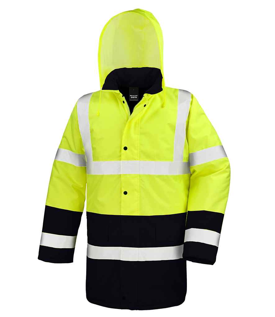 Result RS452 Fluorescent Yellow/Black Detail - Ready to be Embroidered and Printed by Custard Workwear - Cheap Personalised and Customised Workwear in Nottinghamshire, Derbyshire and Leicestershire