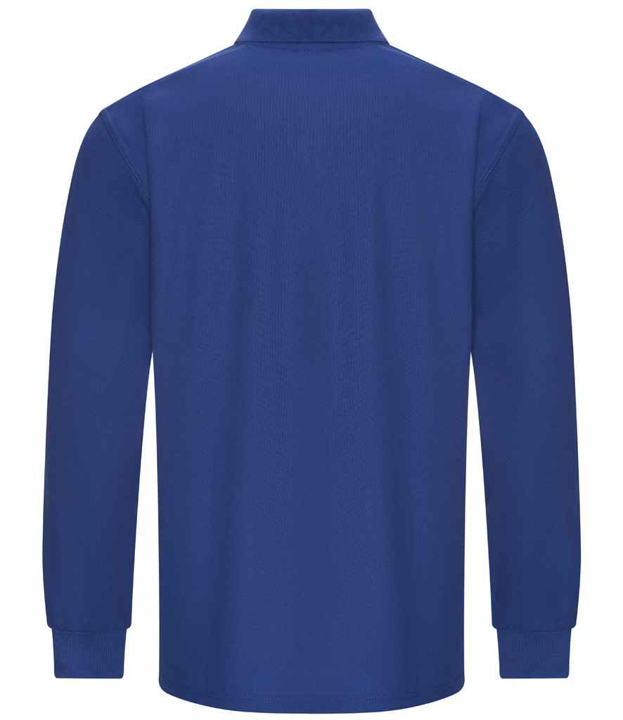 Pro RTX RX102 Royal Blue Back - Long Sleeve Polo Shirt Ready to be Embroidered and Printed by Custard Workwear - Cheap Personalised and Customised Workwear in Nottinghamshire, Derbyshire and Leicestershire