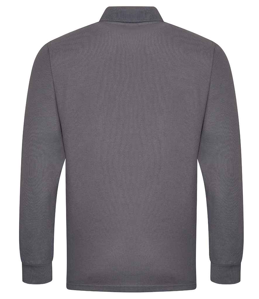 Pro RTX RX102 Solid Grey Back - Long Sleeve Polo Shirt Ready to be Embroidered and Printed by Custard Workwear - Cheap Personalised and Customised Workwear in Nottinghamshire, Derbyshire and Leicestershire