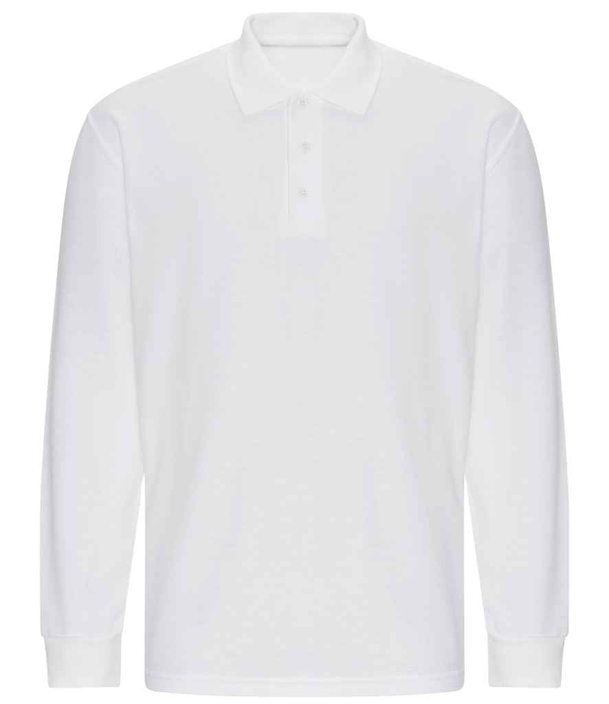 Pro RTX RX102 White Front - Long Sleeve Polo Shirt Ready to be Embroidered and Printed by Custard Workwear - Cheap Personalised and Customised Workwear in Nottinghamshire, Derbyshire and Leicestershire