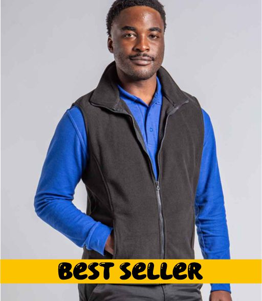 Pro RTX RX405 Black Model - Fleece Bodywarmer Ready to be Embroidered by Custard Workwear - Cheap Personalised and Customised Workwear in Nottinghamshire, Derbyshire and Leicestershire