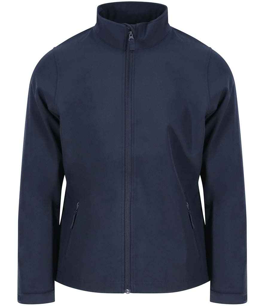 Pro RTX RX500F Navy Front - Ladies Soft Shell Jacket Ready to be Embroidered and Printed by Custard Workwear - Cheap Personalised and Customised Workwear in Nottinghamshire, Derbyshire and Leicestershire