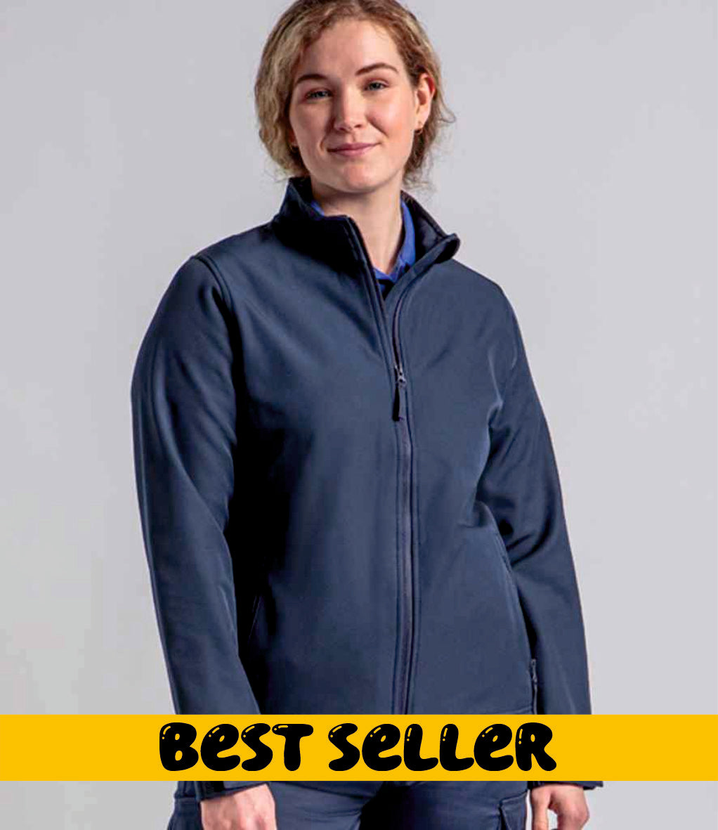 Pro RTX RX500F Navy Model - Ladies Soft Shell Jacket Ready to be Embroidered and Printed by Custard Workwear - Cheap Personalised and Customised Workwear in Nottinghamshire, Derbyshire and Leicestershire