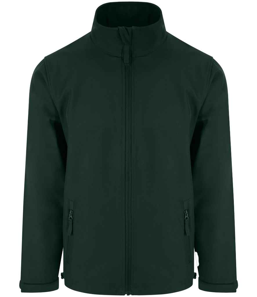 Pro RTX RX500 Bottle Green Front - Soft Shell Jacket Ready to be Embroidered and Printed by Custard Workwear - Cheap Personalised and Customised Workwear in Nottinghamshire, Derbyshire and Leicestershire