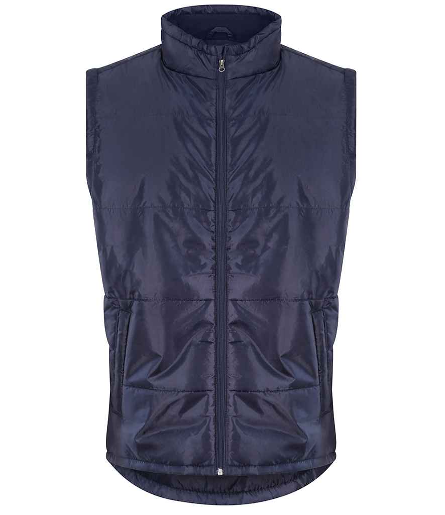 Pro RTX RX551 Navy Front - Padded Bodywarmer Ready to be Embroidered and Printed by Custard Workwear - Cheap Personalised and Customised Workwear in Nottinghamshire, Derbyshire and Leicestershire