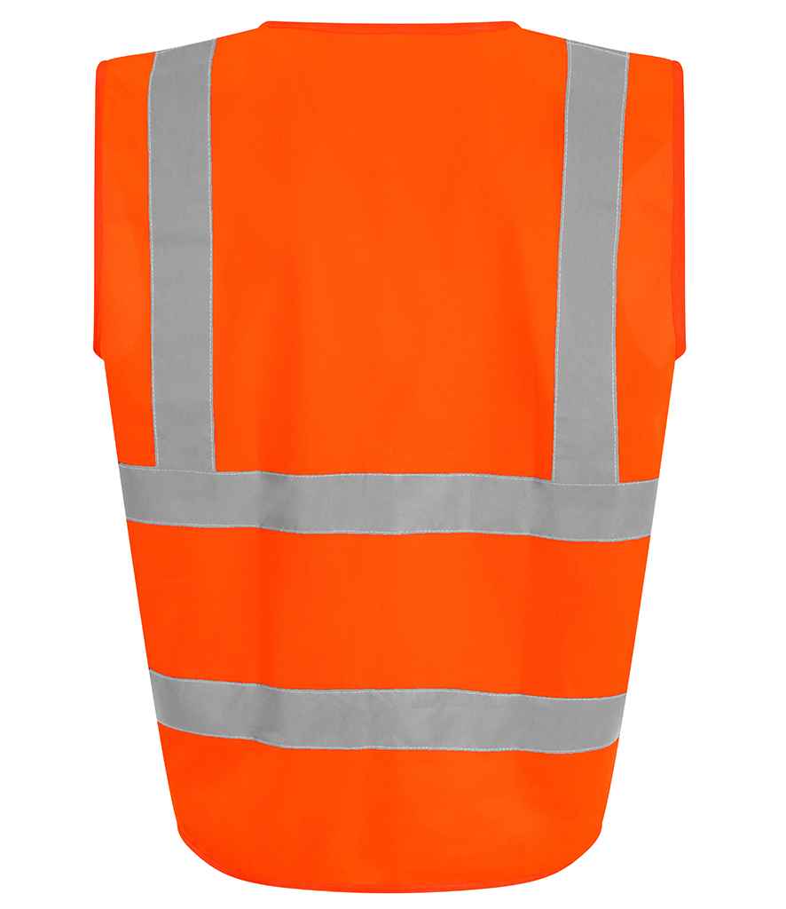 Pro RTX RX700B Orange Back - Kids Hi Vis Vest Ready to be Printed by Custard Workwear - Cheap Personalised and Customised Workwear in Nottinghamshire, Derbyshire and Leicestershire