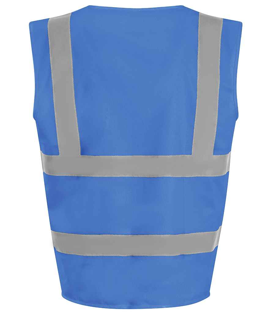 Pro RTX RX700B Royal Blue Back - Kids Hi Vis Vest Ready to be Printed by Custard Workwear - Cheap Personalised and Customised Workwear in Nottinghamshire, Derbyshire and Leicestershire