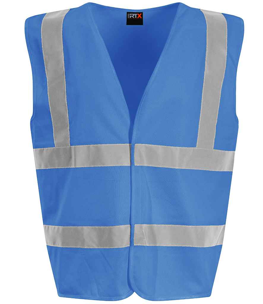 Pro RTX RX700B Royal Blue Front - Kids Hi Vis Vest Ready to be Printed by Custard Workwear - Cheap Personalised and Customised Workwear in Nottinghamshire, Derbyshire and Leicestershire