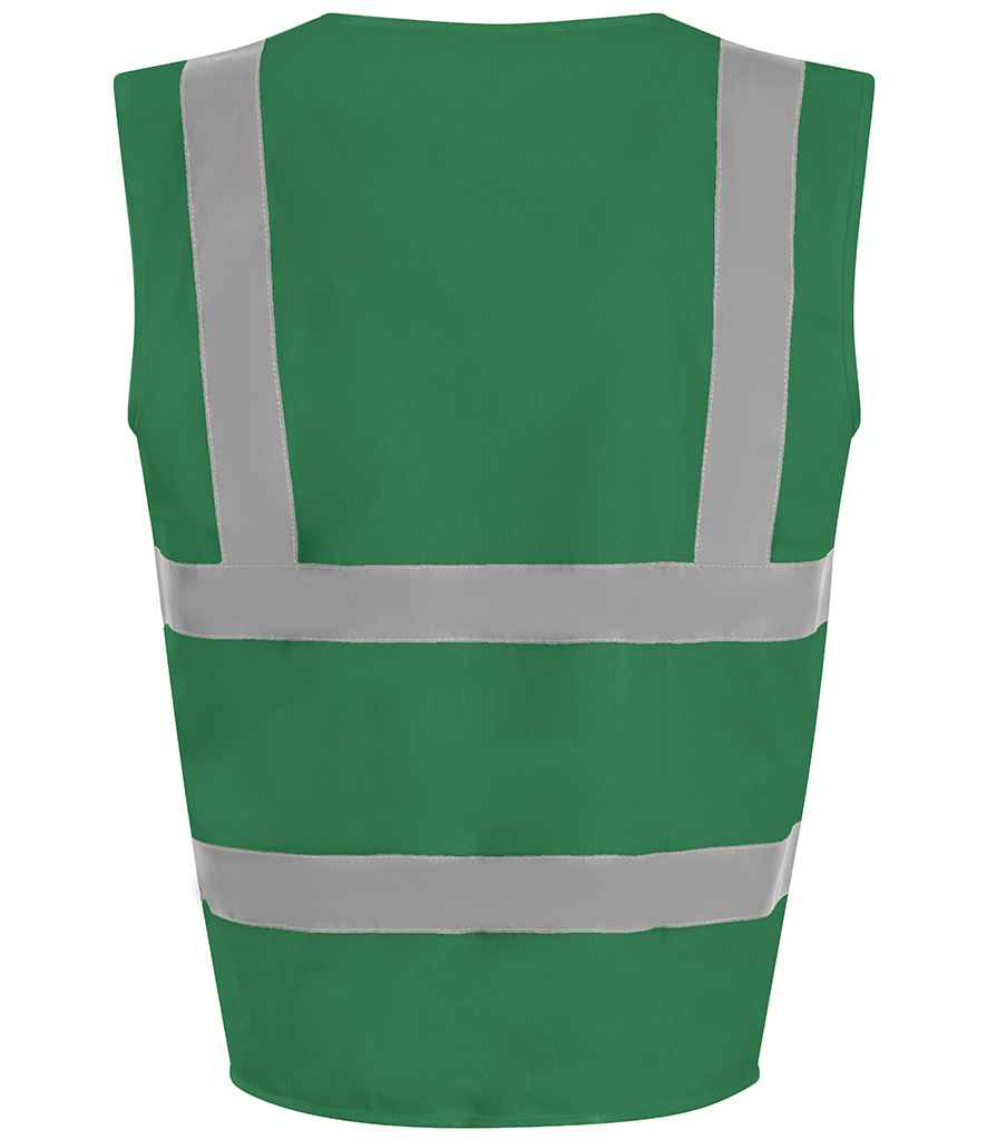 Pro RTX RX700 Kelly Green Back - Hi Vis Vest Ready to be Printed by Custard Workwear - Cheap Personalised and Customised Workwear in Nottinghamshire, Derbyshire and Leicestershire