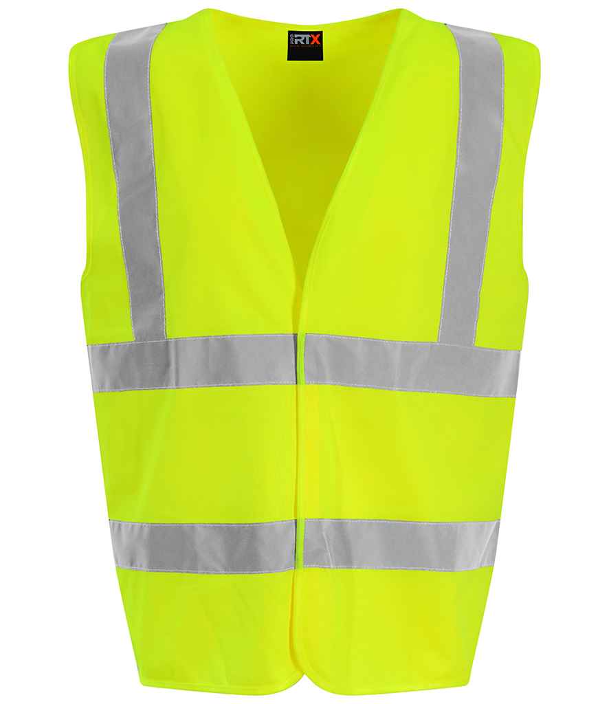 Pro RTX RX700 Yellow Front - Hi Vis Vest Ready to be Printed by Custard Workwear - Cheap Personalised and Customised Workwear in Nottinghamshire, Derbyshire and Leicestershire