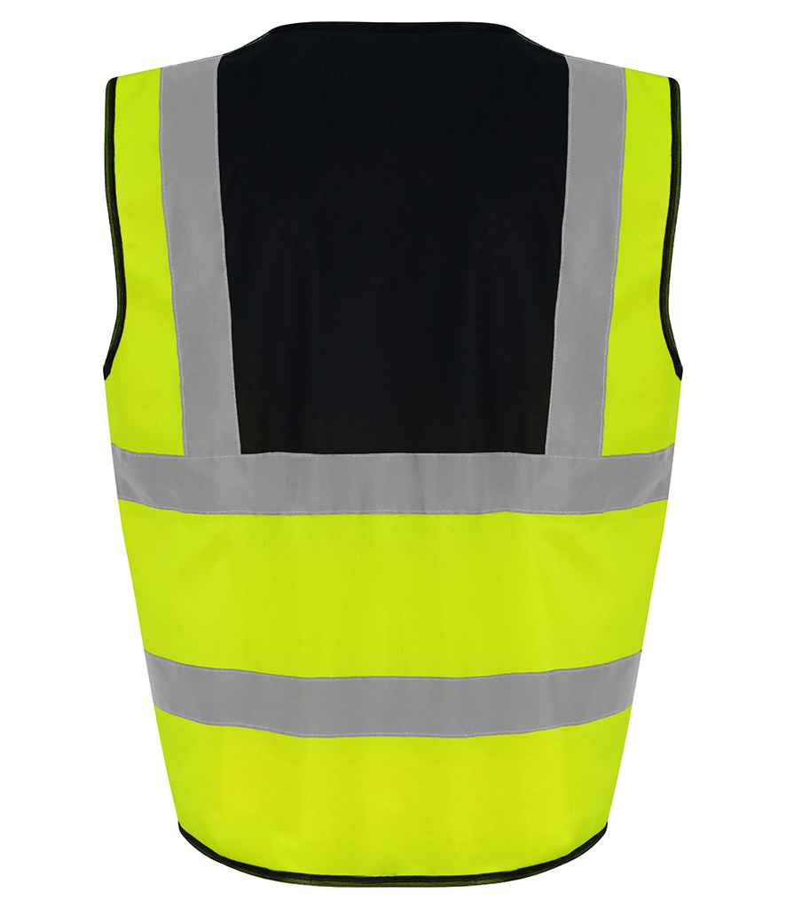 Pro RTX RX700 Yellow/Black Back - Hi Vis Vest Ready to be Printed by Custard Workwear - Cheap Personalised and Customised Workwear in Nottinghamshire, Derbyshire and Leicestershire