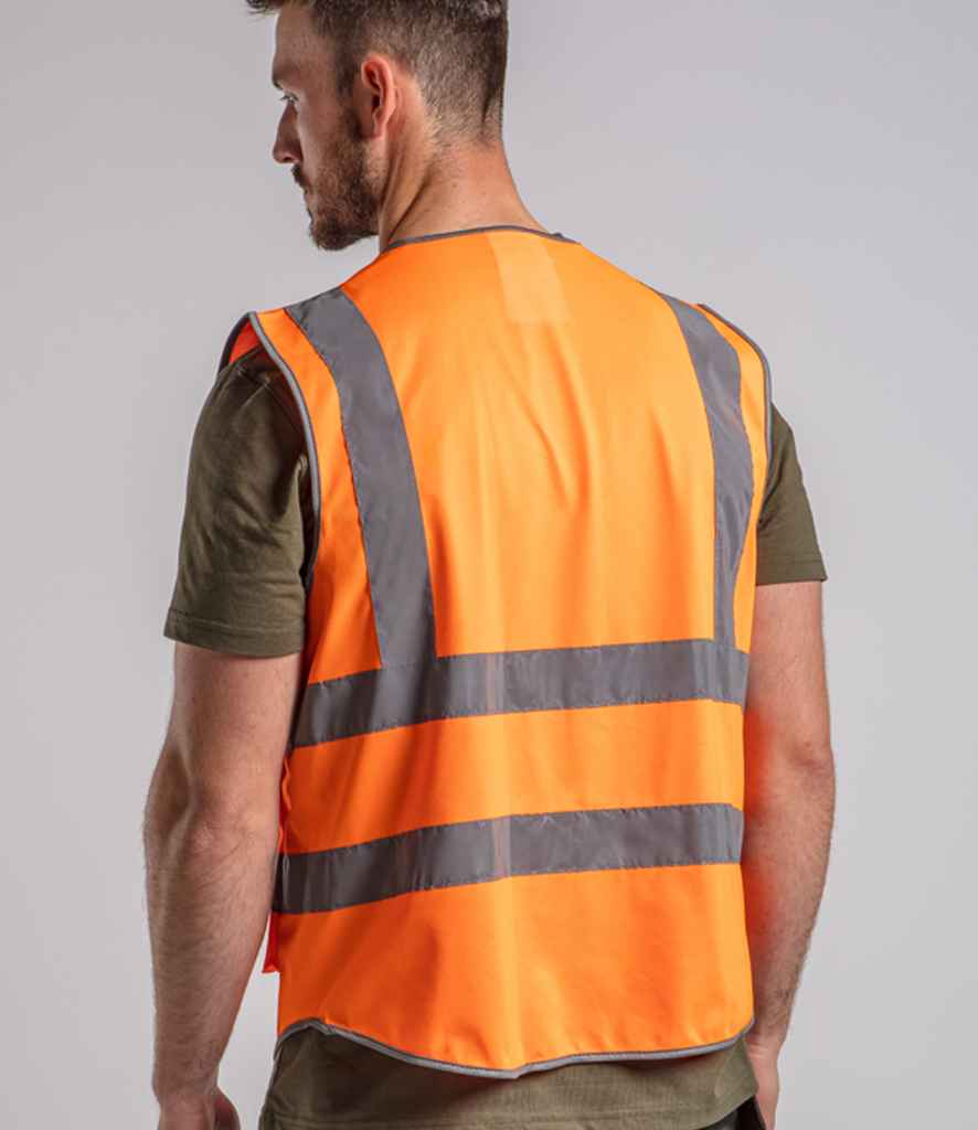 Pro RTX RX705 Orange Model - Hi Vis Vest Ready to be Printed by Custard Workwear - Cheap Personalised and Customised Workwear in Nottinghamshire, Derbyshire and Leicestershire