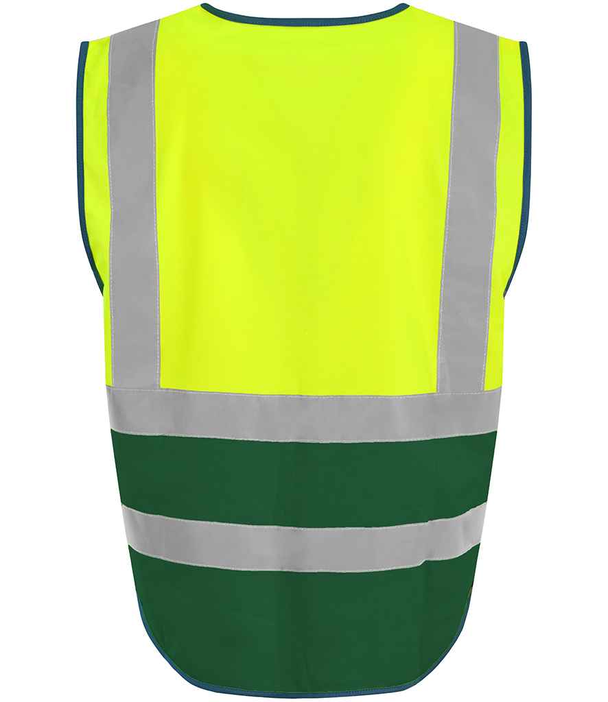 Pro RTX RX705 Yellow/Paramedic Green Back - Hi Vis Vest Ready to be Printed by Custard Workwear - Cheap Personalised and Customised Workwear in Nottinghamshire, Derbyshire and Leicestershire