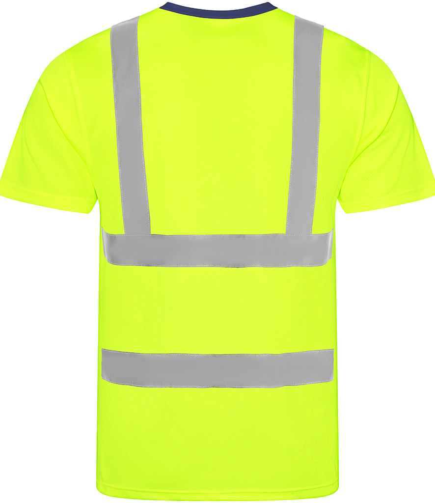 Pro RTX RX720 Yellow/Navy Back - Hi Vis T-Shir Ready to be Printed by Custard Workwear - Cheap Personalised and Customised Workwear in Nottinghamshire, Derbyshire and Leicestershire