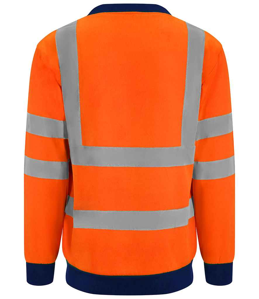 Pro RTX RX730 Orange/Navy Back - Hi Vis Sweatshirt Ready to be Embroidered and Printed by Custard Workwear - Cheap Personalised and Customised Workwear in Nottinghamshire, Derbyshire and Leicestershire