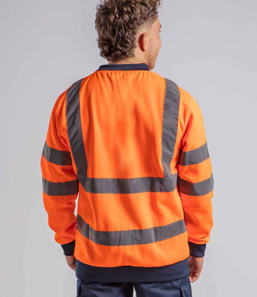 Pro RTX RX730 Orange/Navy Model - Hi Vis Sweatshirt Ready to be Embroidered and Printed by Custard Workwear - Cheap Personalised and Customised Workwear in Nottinghamshire, Derbyshire and Leicestershire