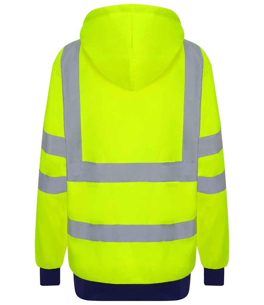 Pro RTX RX740 Yellow/Navy Back - Hi Vis Hoodie Ready to be Embroidered and Printed by Custard Workwear - Cheap Personalised and Customised Workwear in Nottinghamshire, Derbyshire and Leicestershire