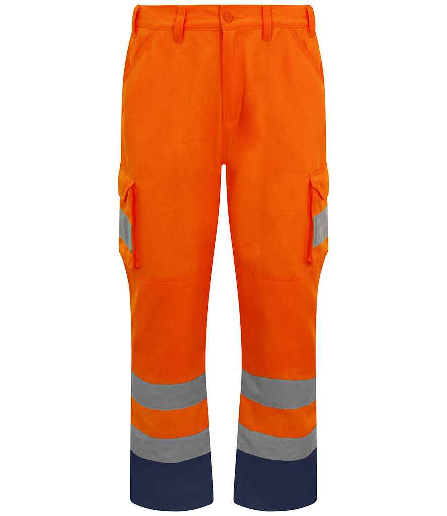 Pro RTX RX760 Orange Front - Hi Vis Trouser Ready to be by Custard Workwear - Cheap Personalised and Customised Workwear in Nottinghamshire, Derbyshire and Leicestershire