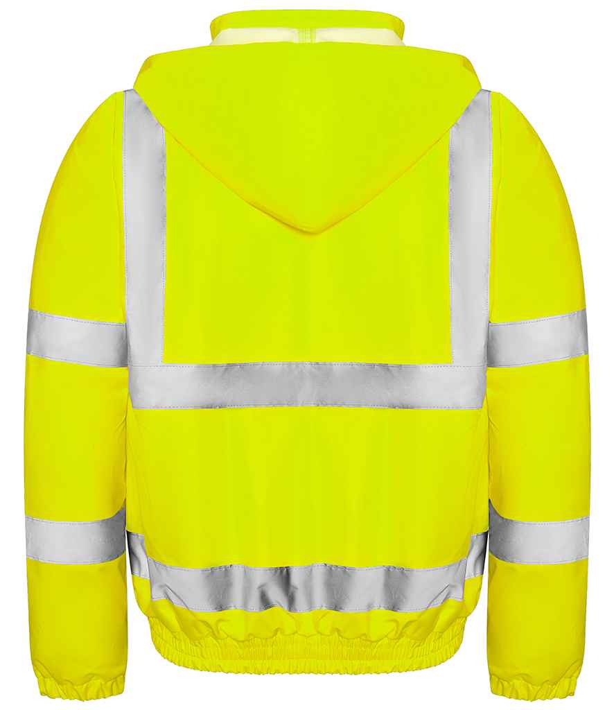 Pro RTX RX770 Yellow Back - Hi Vis Waterproof Jacket Ready to be Embroidered and Printed by Custard Workwear - Cheap Personalised and Customised Workwear in Nottinghamshire, Derbyshire and Leicestershire