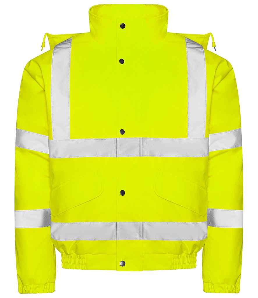 Pro RTX RX770 Yellow Front - Hi Vis Waterproof Jacket Ready to be Embroidered and Printed by Custard Workwear - Cheap Personalised and Customised Workwear in Nottinghamshire, Derbyshire and Leicestershire