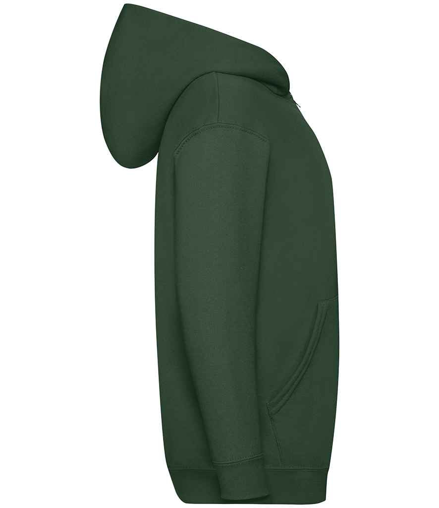 Fruit of the Loom SS16B Bottle Green Right -  Ready to be Embroidered and Printed by Custard Workwear - Cheap Personalised and Customised Workwear in Nottinghamshire, Derbyshire and Leicestershire