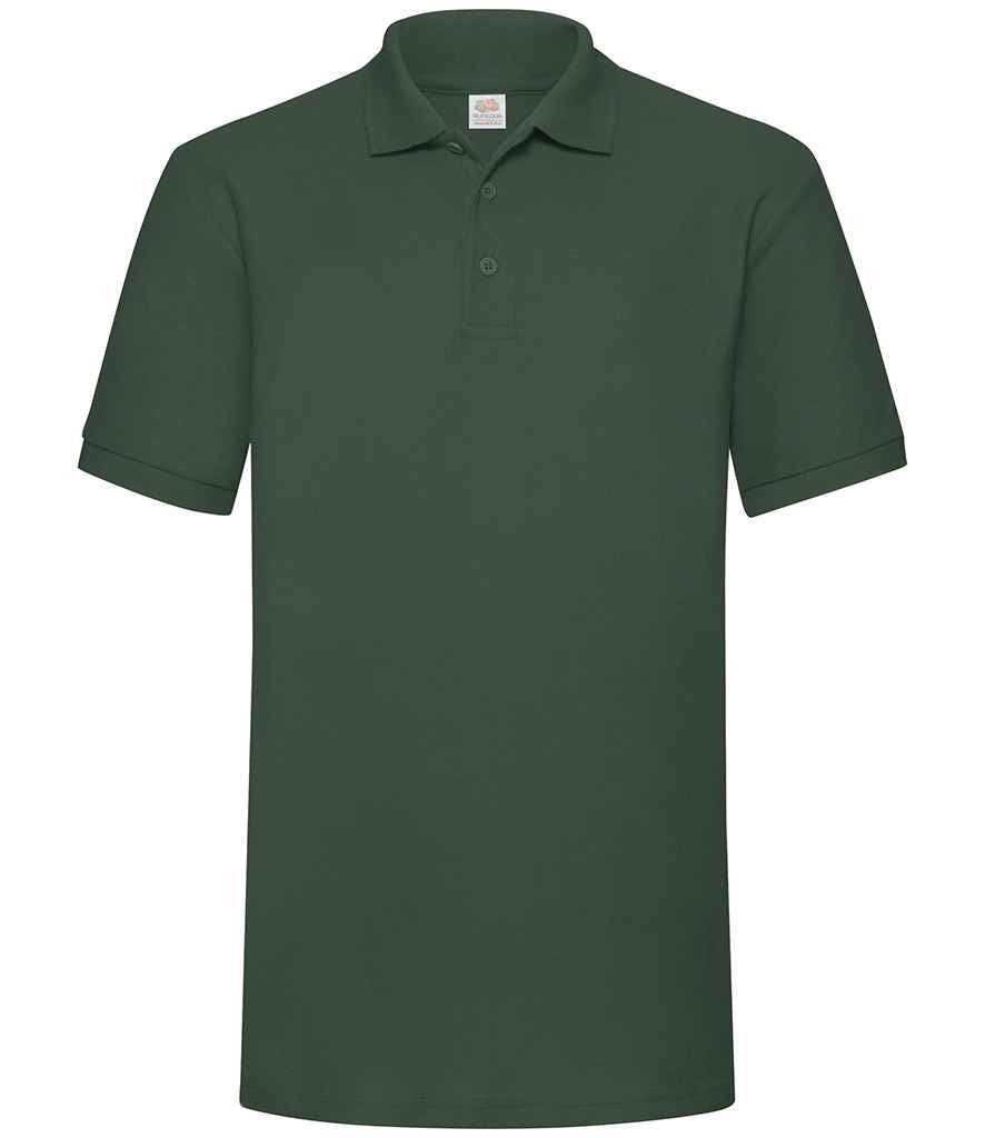 Fruit of the Loom SS27 Bottle Green Front - Ready to be Embroidered and Printed by Custard Workwear - Cheap Personalised and Customised Workwear in Nottinghamshire, Derbyshire and Leicestershire