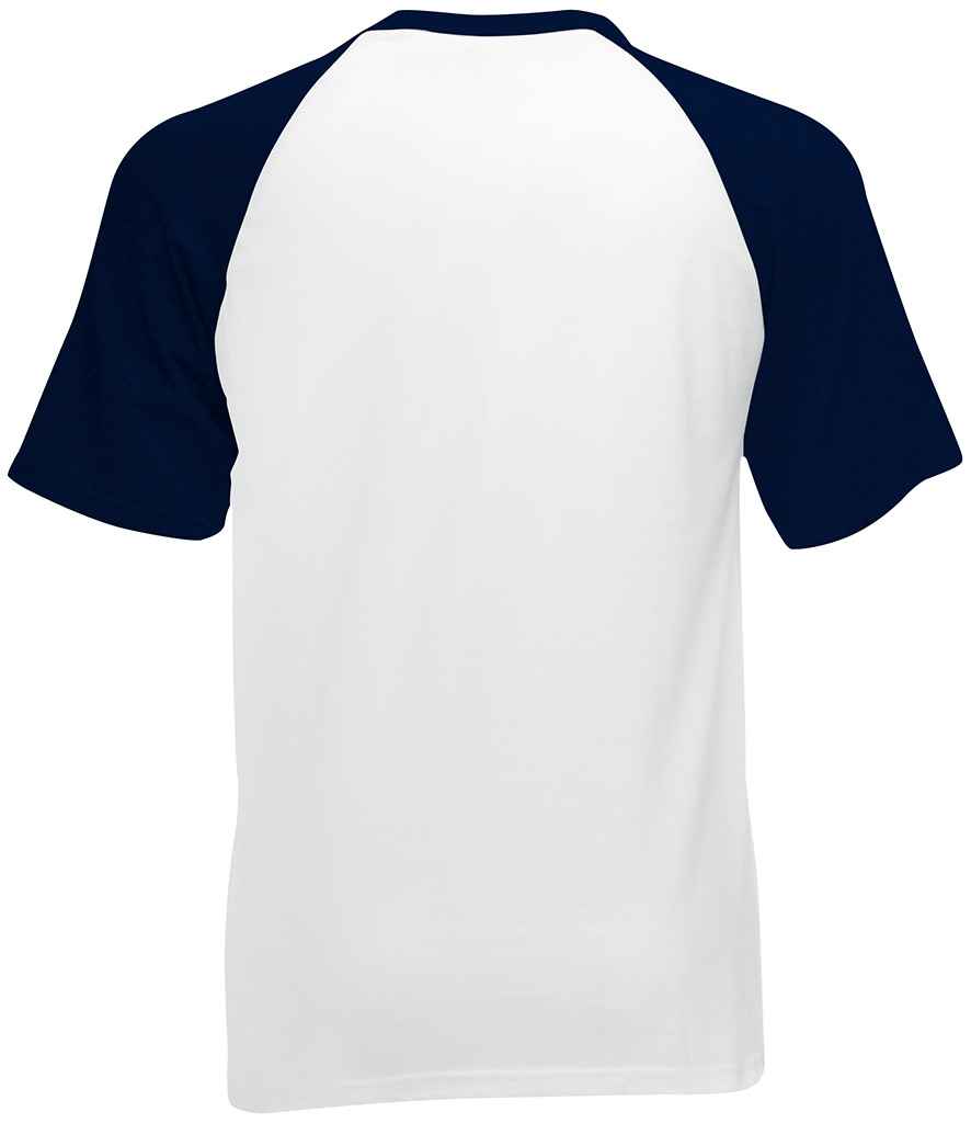 Fruit of the Loom SS31 White/Deep Navy Back - Ready to be Printed by Custard Workwear - Cheap Personalised and Customised Workwear in Nottinghamshire, Derbyshire and Leicestershire