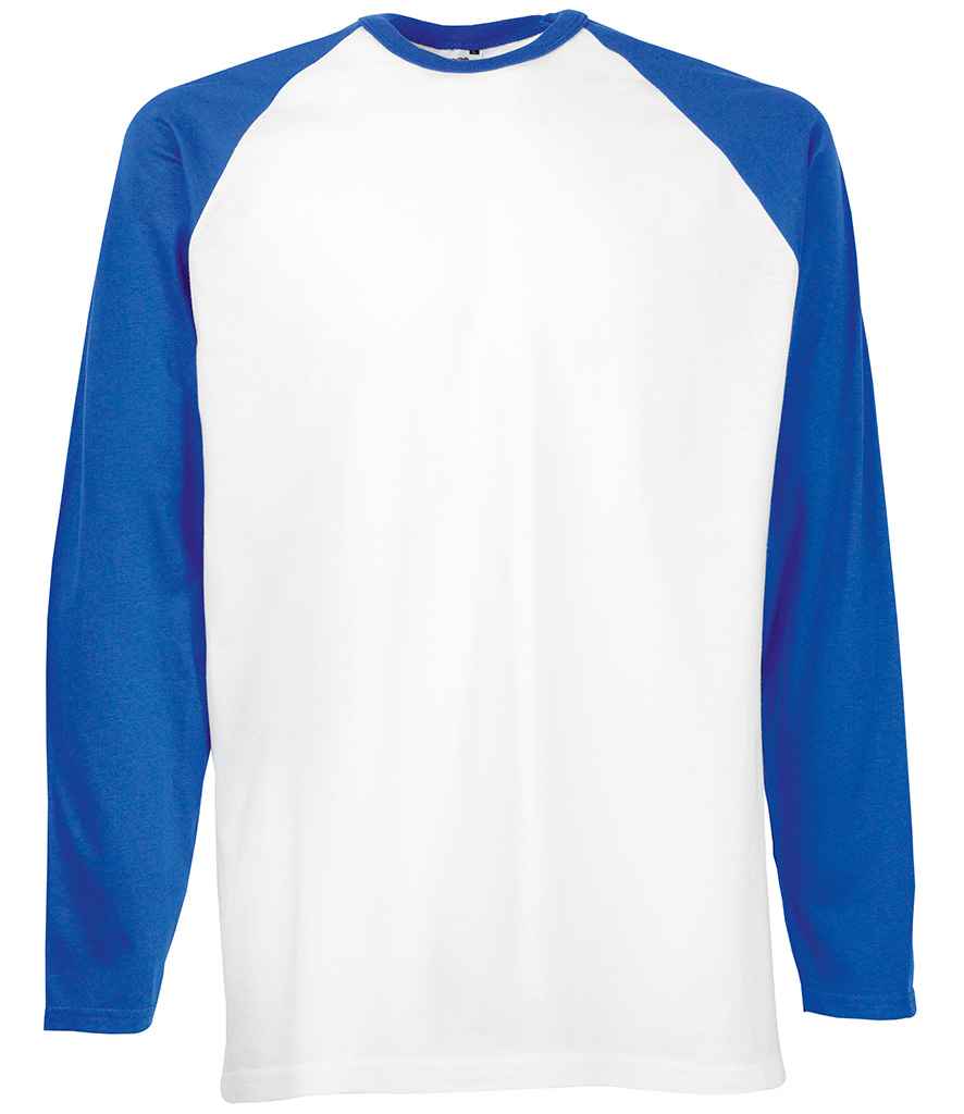 Fruit of the Loom SS32 White/Royal Blue Front - Ready to be Printed by Custard Workwear - Cheap Personalised and Customised Workwear in Nottinghamshire, Derbyshire and Leicestershire