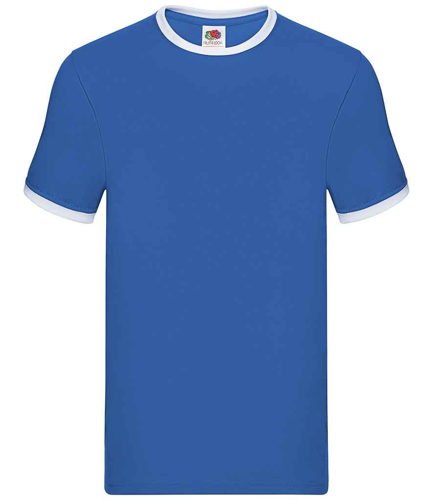 Fruit of the Loom SS34 Royal Blue/White Front - Ready to be Printed by Custard Workwear - Cheap Personalised and Customised Workwear in Nottinghamshire, Derbyshire and Leicestershire