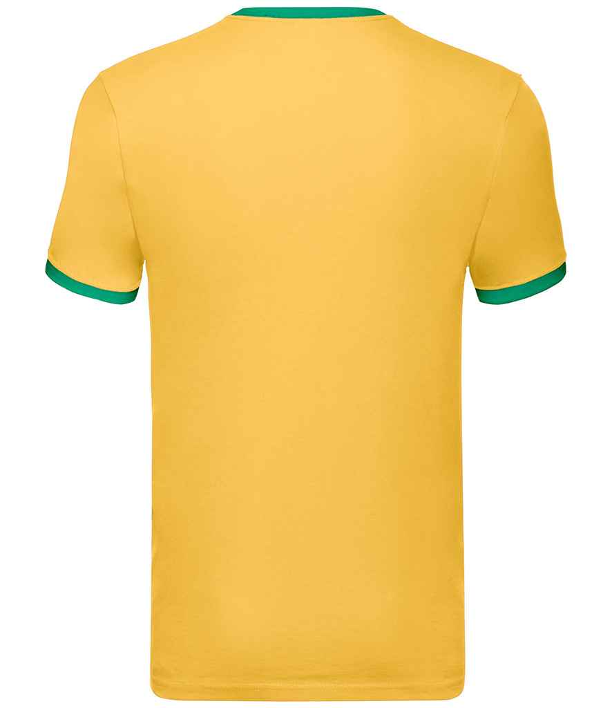 Fruit of the Loom SS34 Sunflower/Kelly Green Back - Ready to be Printed by Custard Workwear - Cheap Personalised and Customised Workwear in Nottinghamshire, Derbyshire and Leicestershire