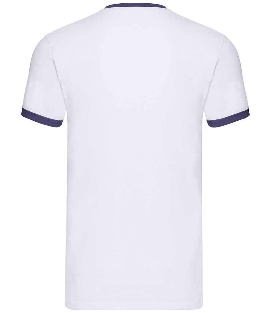 Fruit of the Loom SS34 White/Navy Back - Ready to be Printed by Custard Workwear - Cheap Personalised and Customised Workwear in Nottinghamshire, Derbyshire and Leicestershire