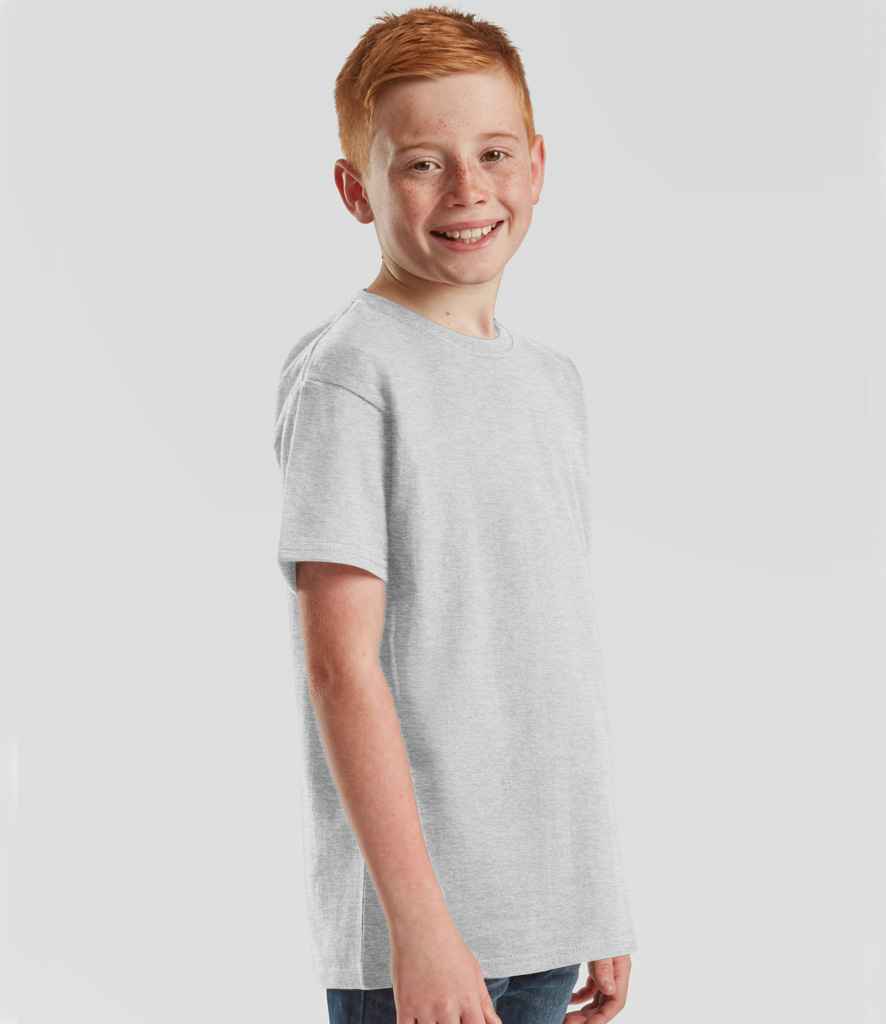 Fruit of the Loom SS620B Heather Grey Model - Ready to be Embroidered and Printed by Custard Workwear - Cheap Personalised and Customised Workwear in Nottinghamshire, Derbyshire and Leicestershire