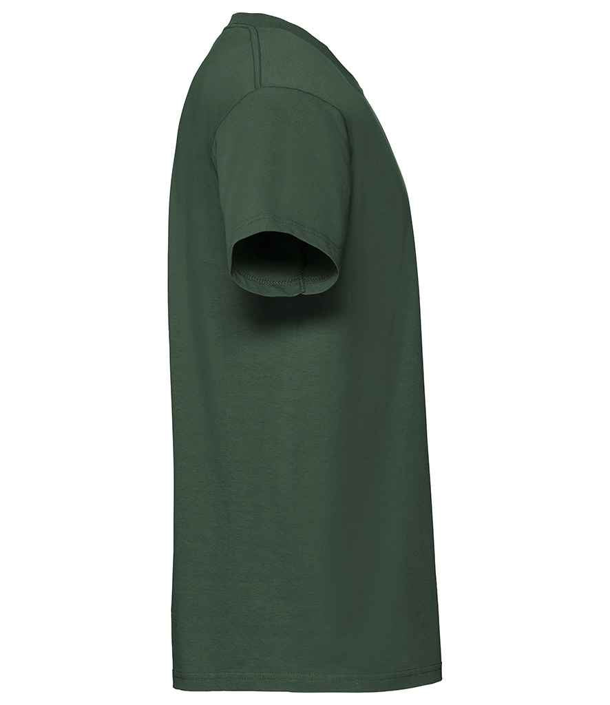 Fruit of the Loom SS620 Bottle Green Right - Ready to be Embroidered and Printed by Custard Workwear - Cheap Personalised and Customised Workwear in Nottinghamshire, Derbyshire and Leicestershire