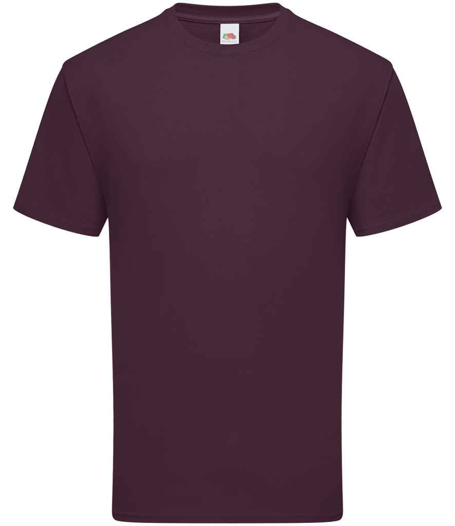 Fruit of the Loom SS620 Dark Plum Front - Ready to be Embroidered and Printed by Custard Workwear - Cheap Personalised and Customised Workwear in Nottinghamshire, Derbyshire and Leicestershire