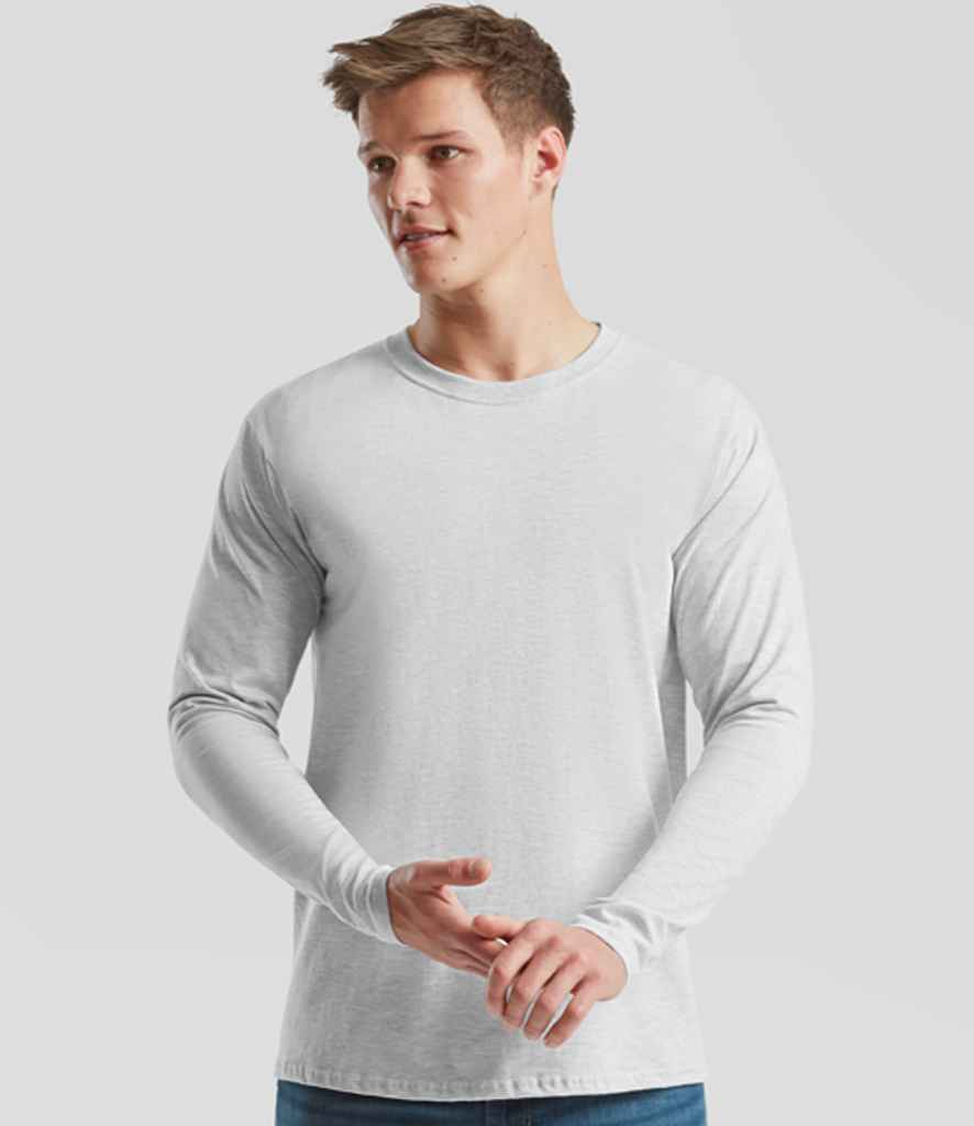 Fruit of the Loom SS624 Heather Grey Model - Ready to be Embroidered and Printed by Custard Workwear - Cheap Personalised and Customised Workwear in Nottinghamshire, Derbyshire and Leicestershire
