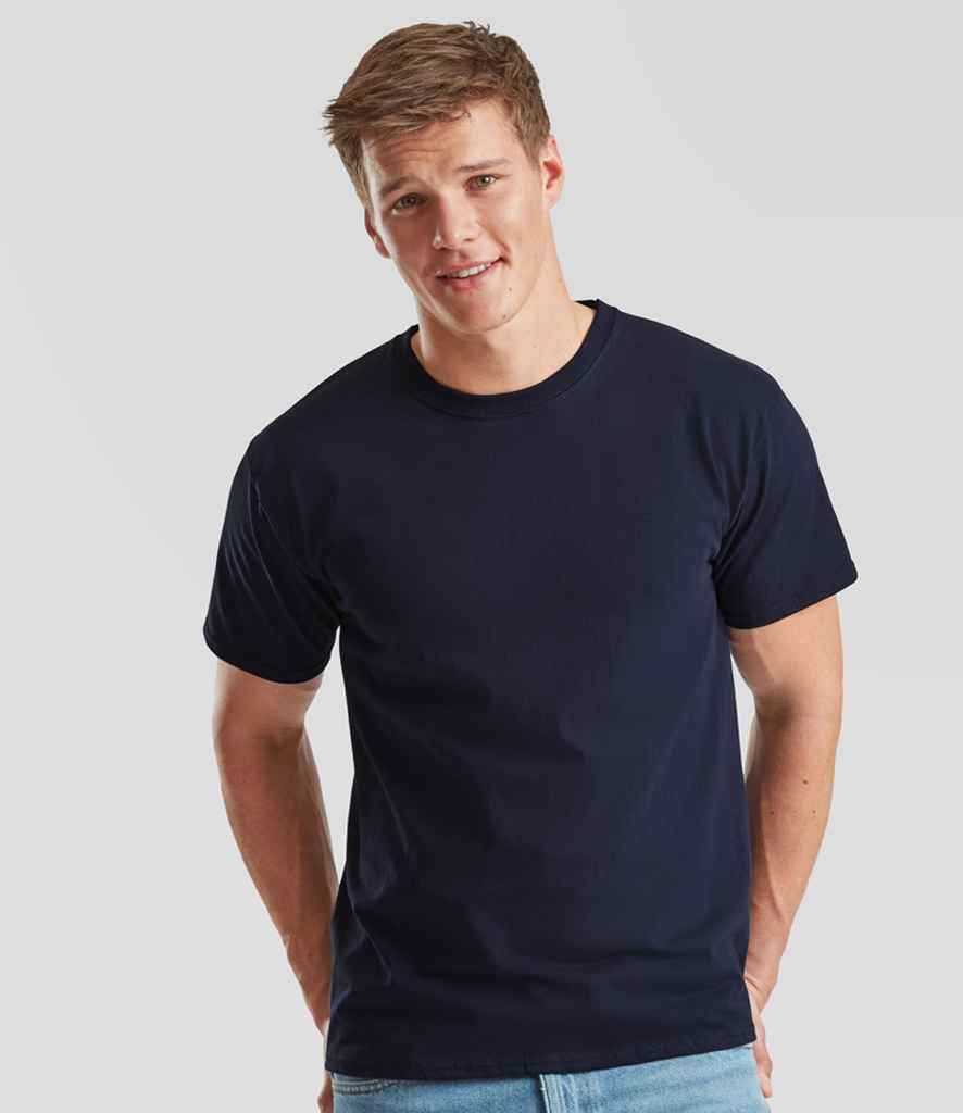 Fruit of the Loom SS6 Deep Navy Model - Ready to be Printed by Custard Workwear - Cheap Personalised and Customised Workwear in Nottinghamshire, Derbyshire and Leicestershire