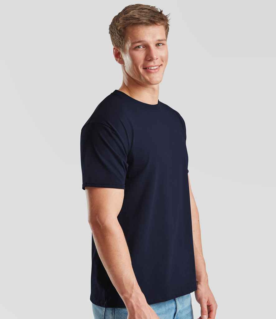 Fruit of the Loom SS6 Deep Navy Model - Ready to be Printed by Custard Workwear - Cheap Personalised and Customised Workwear in Nottinghamshire, Derbyshire and Leicestershire