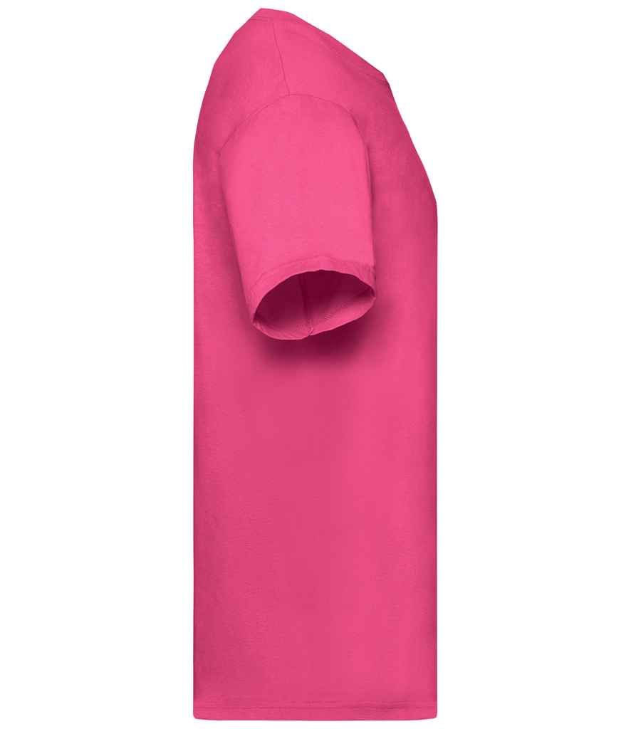 Fruit of the Loom SS6 Fuchsia Left - Ready to be Printed by Custard Workwear - Cheap Personalised and Customised Workwear in Nottinghamshire, Derbyshire and Leicestershire