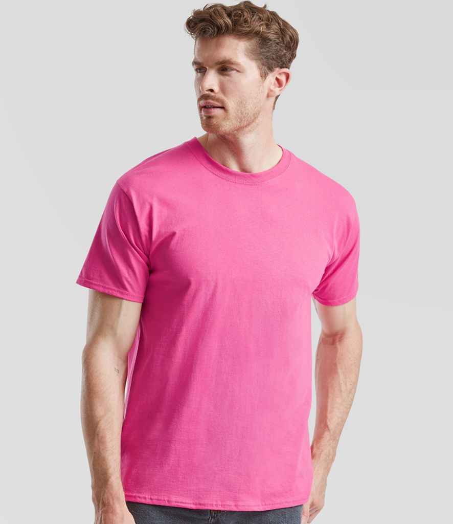 Fruit of the Loom SS6 Fuchsia Model - Ready to be Printed by Custard Workwear - Cheap Personalised and Customised Workwear in Nottinghamshire, Derbyshire and Leicestershire