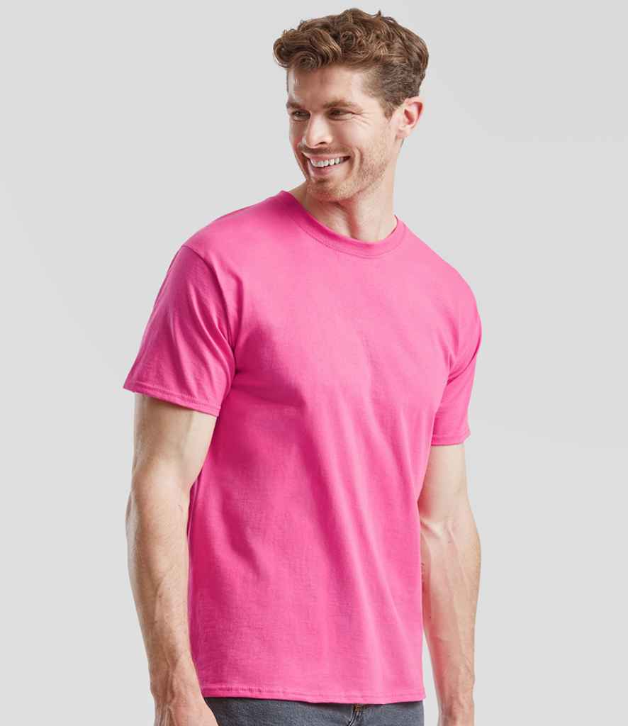 Fruit of the Loom SS6 Fuchsia Model - Ready to be Printed by Custard Workwear - Cheap Personalised and Customised Workwear in Nottinghamshire, Derbyshire and Leicestershire