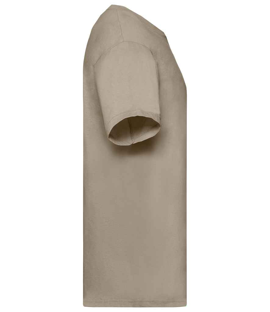 Fruit of the Loom SS6 Khaki Left - Ready to be Printed by Custard Workwear - Cheap Personalised and Customised Workwear in Nottinghamshire, Derbyshire and Leicestershire
