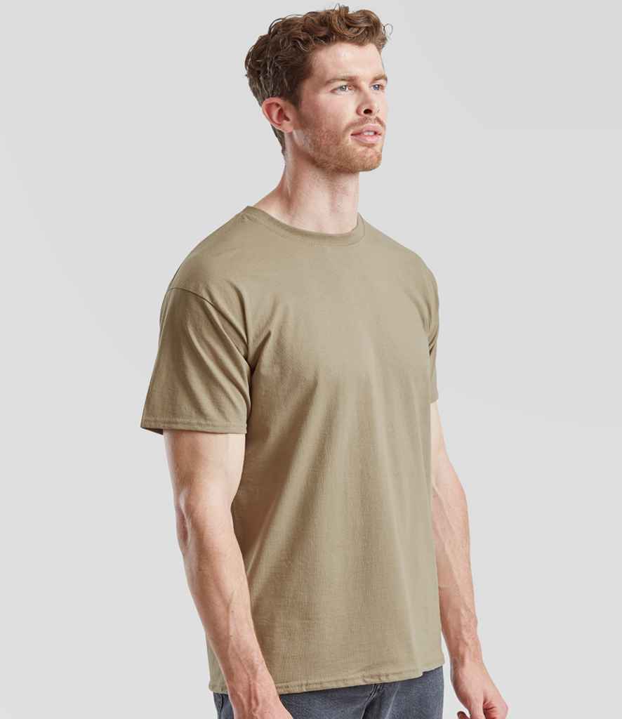 Fruit of the Loom SS6 Khaki Model - Ready to be Printed by Custard Workwear - Cheap Personalised and Customised Workwear in Nottinghamshire, Derbyshire and Leicestershire