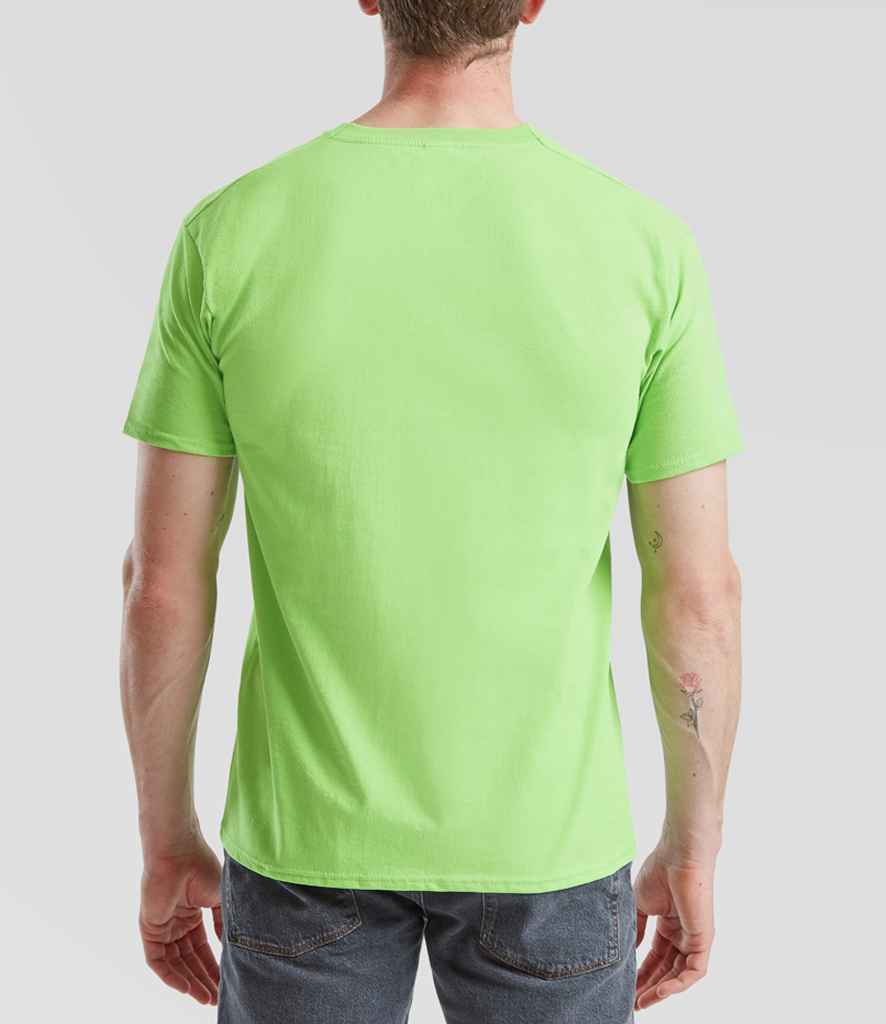 Fruit of the Loom SS6 Lime Green Model -  Ready to be Printed by Custard Workwear - Cheap Personalised and Customised Workwear in Nottinghamshire, Derbyshire and Leicestershire
