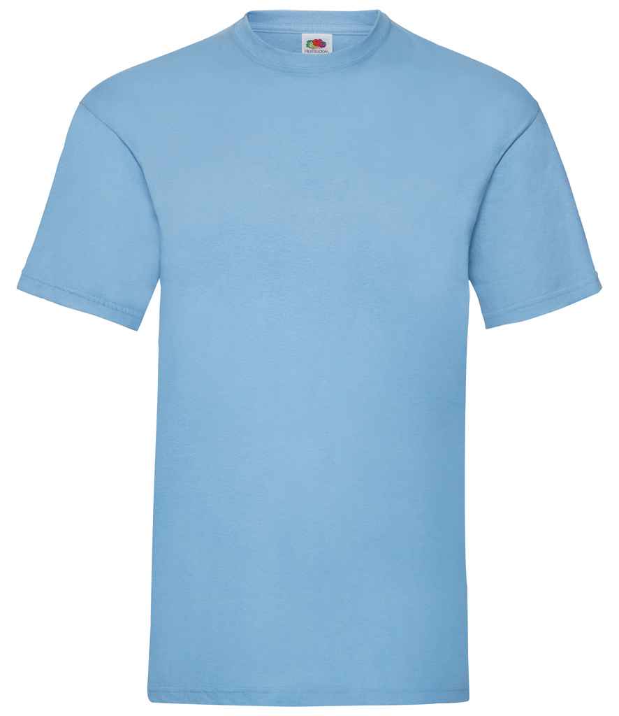 Fruit of the Loom SS6 Sky Blue Front - Ready to be Printed by Custard Workwear - Cheap Personalised and Customised Workwear in Nottinghamshire, Derbyshire and Leicestershire