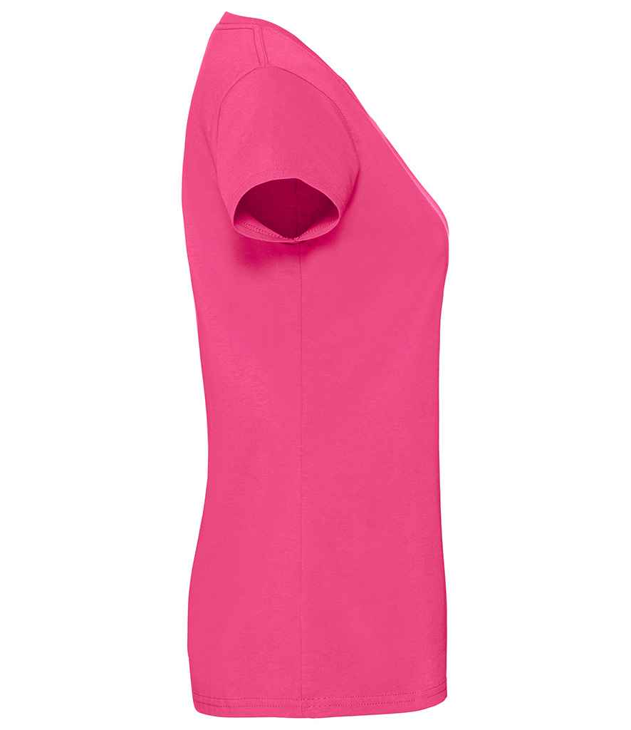 Fruit of the Loom SS720 Fuchsia Right -  Ready to be Embroidered and Printed by Custard Workwear - Cheap Personalised and Customised Workwear in Nottinghamshire, Derbyshire and Leicestershire